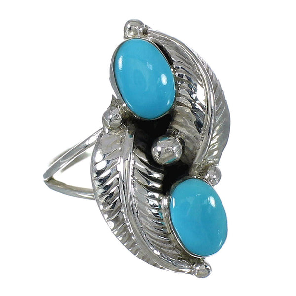 Authentic Sterling Silver Turquoise Jewelry Ring Size 7 FX91079